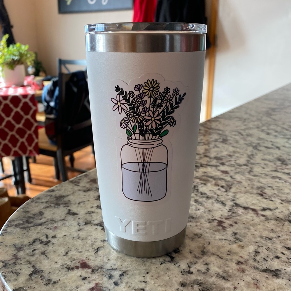 White 20oz Yeti Tumbler
